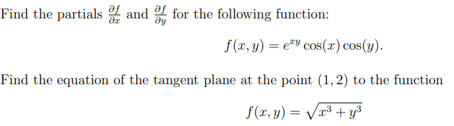 Solved Find the partials ∂x∂f and ∂y∂f for the following | Chegg.com