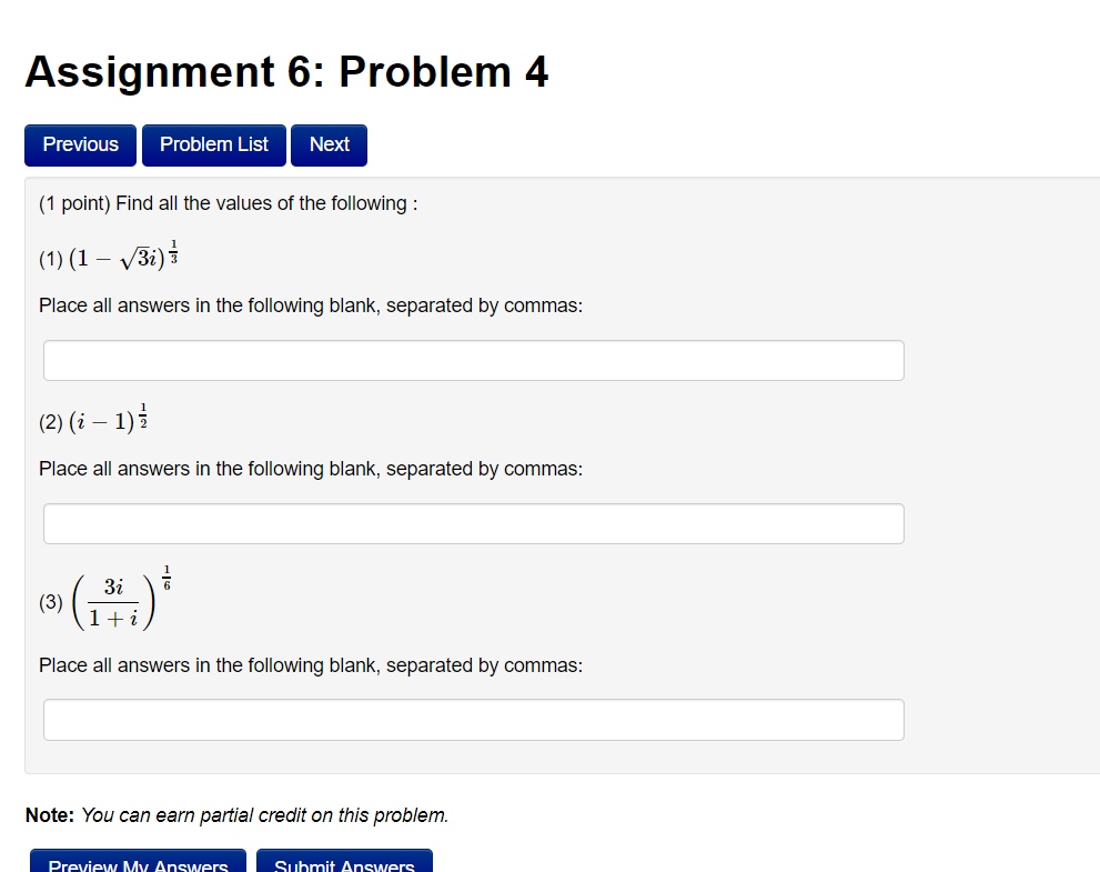 Solved Assignment 6: Problem 4 Previous Problem List Next | Chegg.com