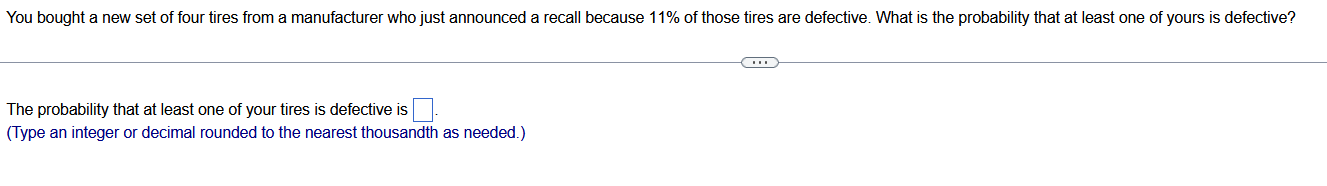 Solved You bought a new set of four tires from a | Chegg.com