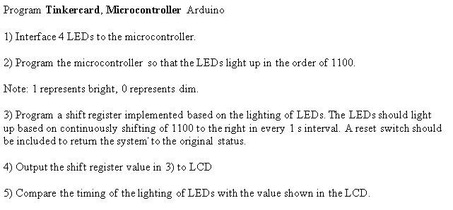 Solved Program Tinkercard, Microcontroller Arduino 1) | Chegg.com