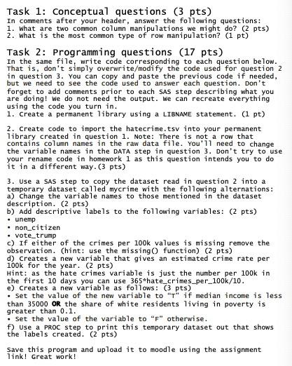 Task 1: Conceptual questions (3 pts) In comments | Chegg.com
