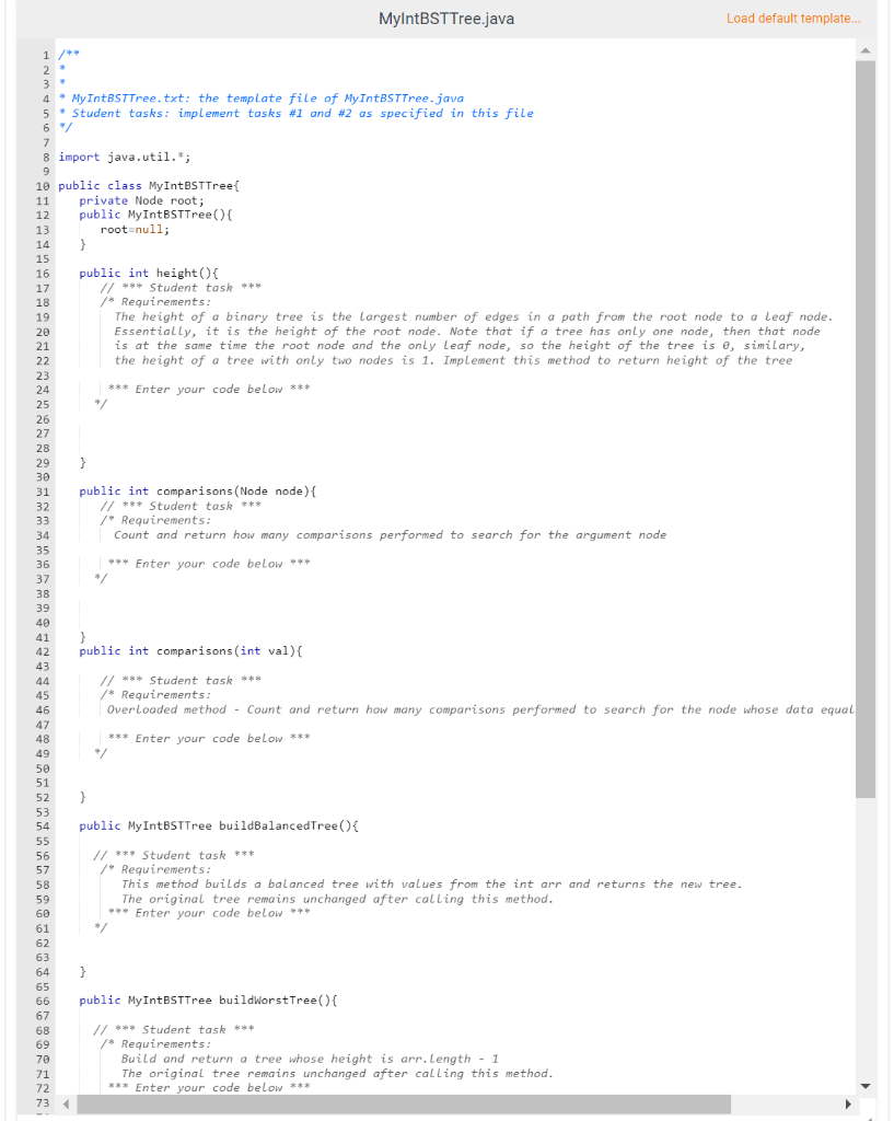 Solved in java please use the downable files to solve the | Chegg.com