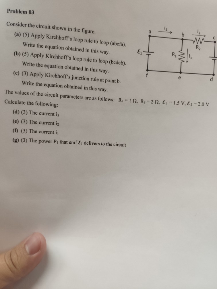 Solved Problem 03 Consider the circuit shown in the figure. | Chegg.com