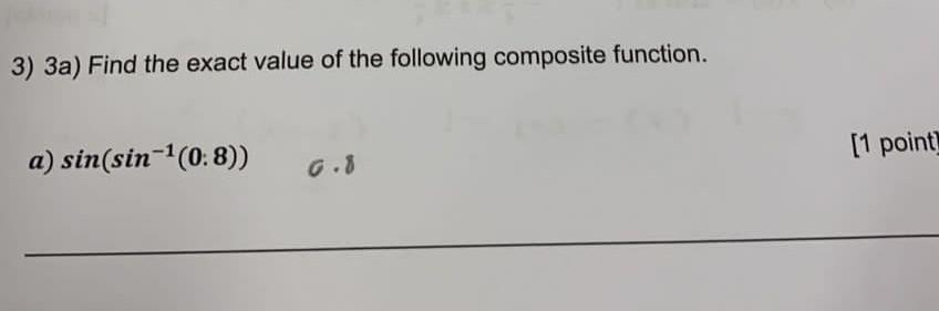 Solved 3a) Find the exact value of the following composite | Chegg.com