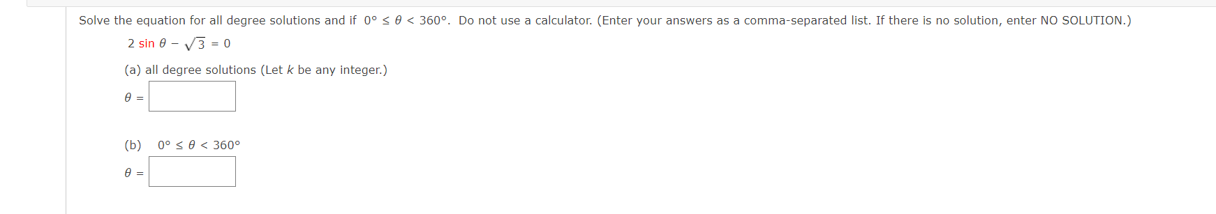 Solved Solve the equation for all degree solutions and if 0° | Chegg.com