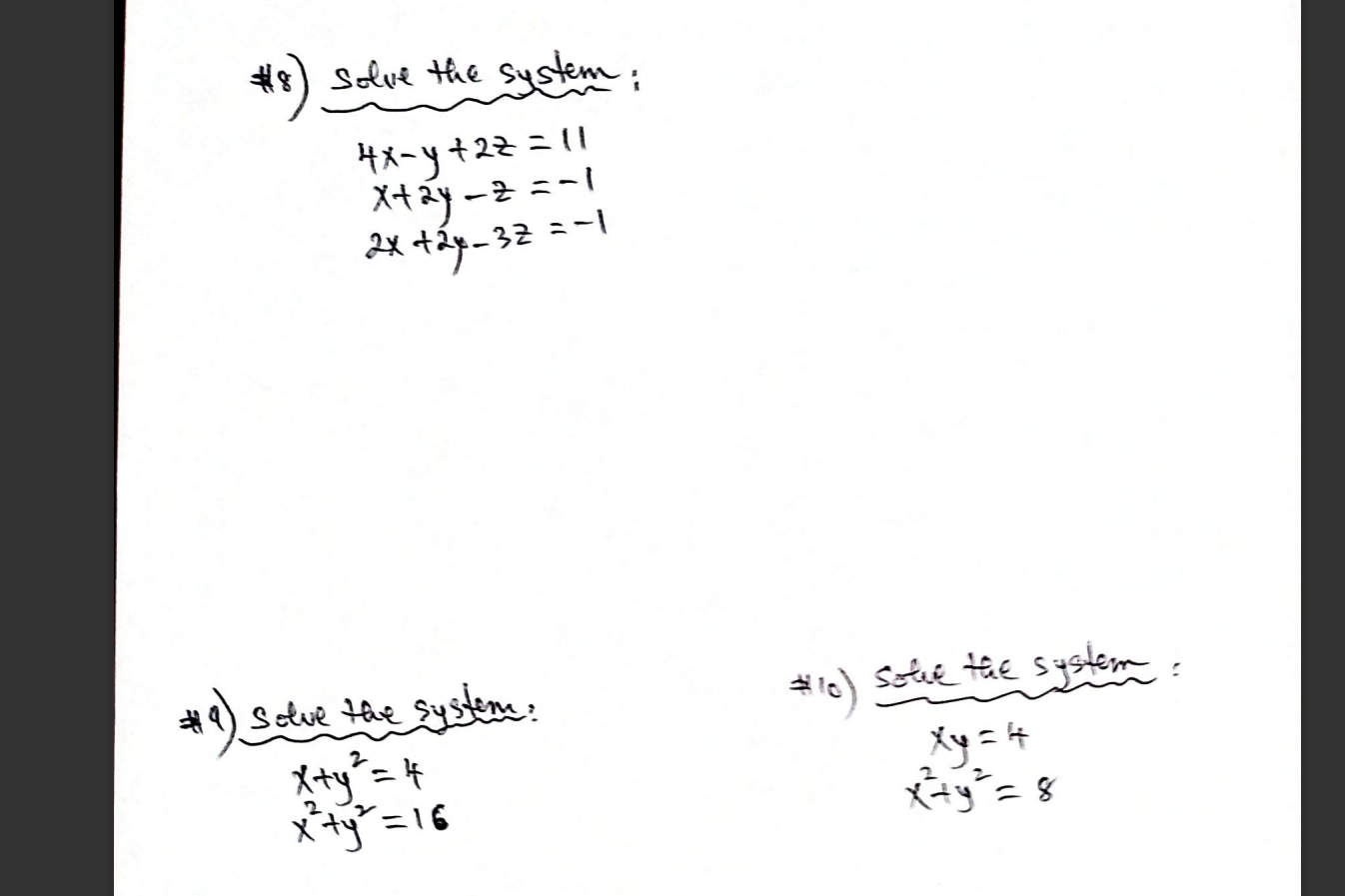 Solved 8 Solve The System 4x Y 27 11 2 1 32 1 Xtay Chegg Com