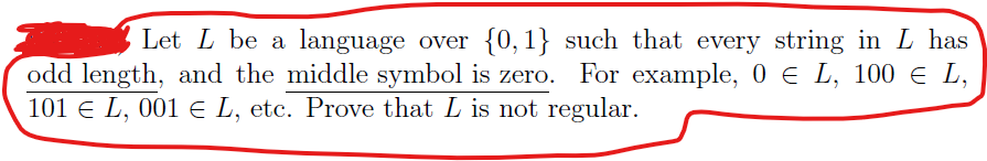 Solved Let L be a language over {0,1} such that every string | Chegg.com