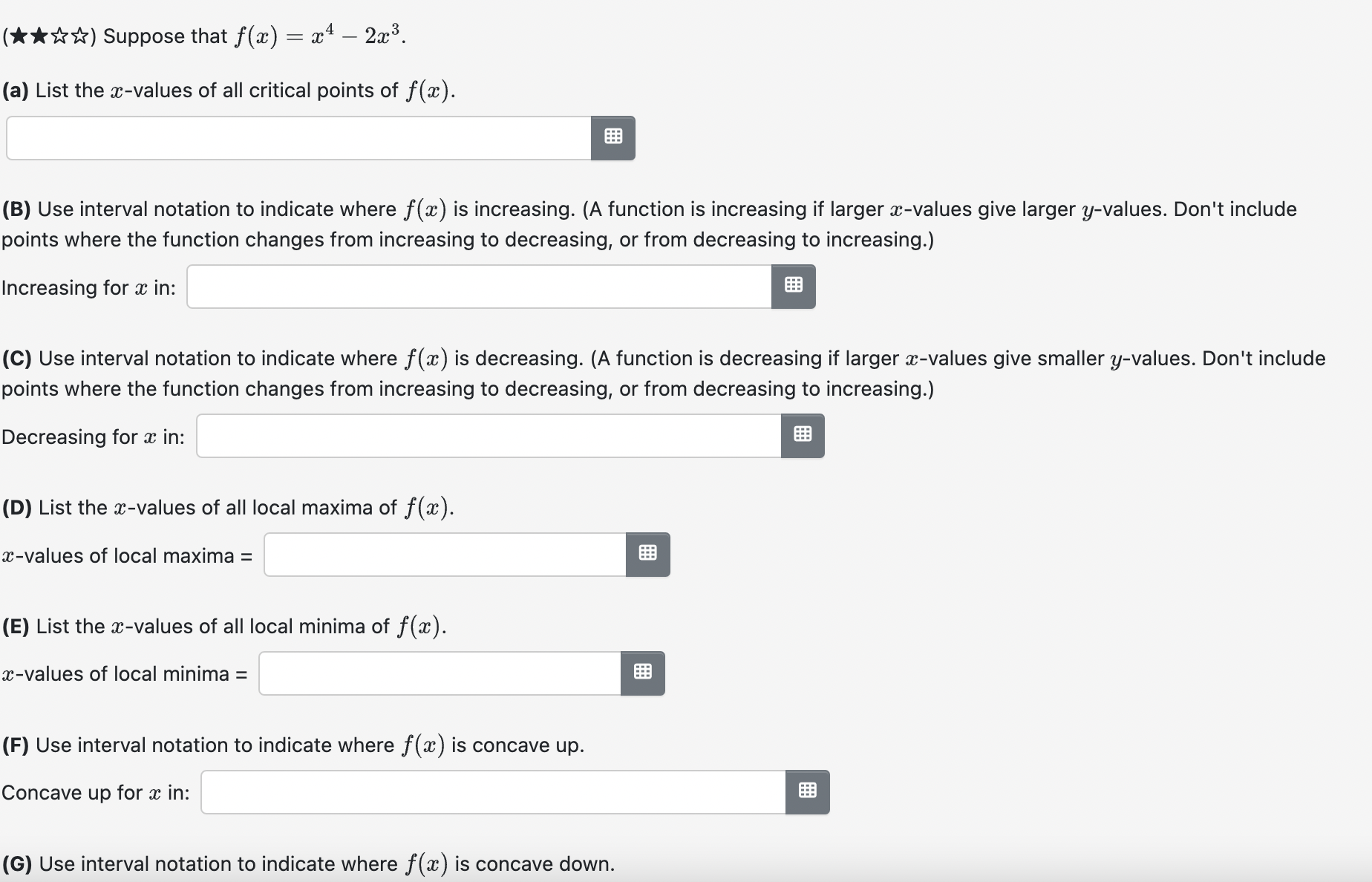Solved (a) List the x-values of all critical points of f(x). | Chegg.com