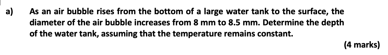 Solved As an air bubble rises from the bottom of a large | Chegg.com