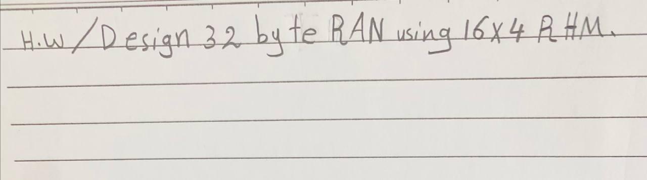 Solved H.W/ Design 32 by te RAN using 16X4 RHM. | Chegg.com