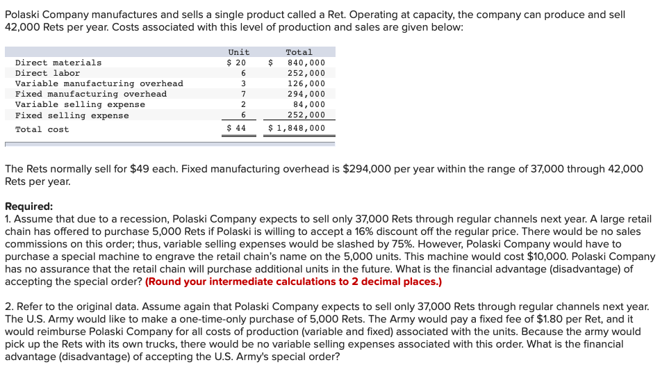 solved-polaski-company-manufactures-and-sells-a-single-chegg