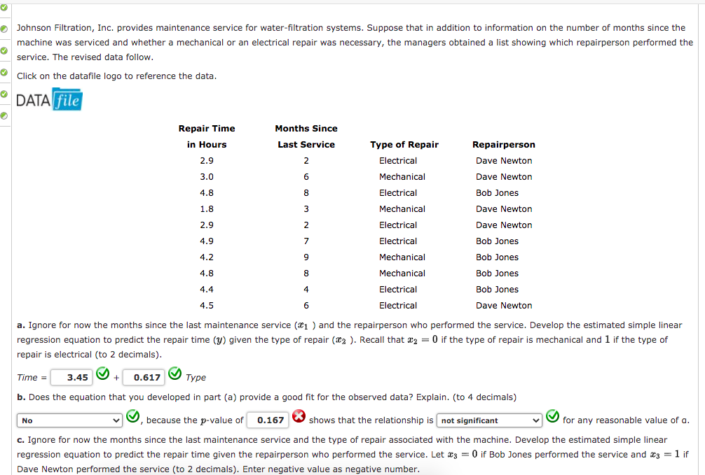 Solved Johnson Filtration, Inc. provides maintenance service