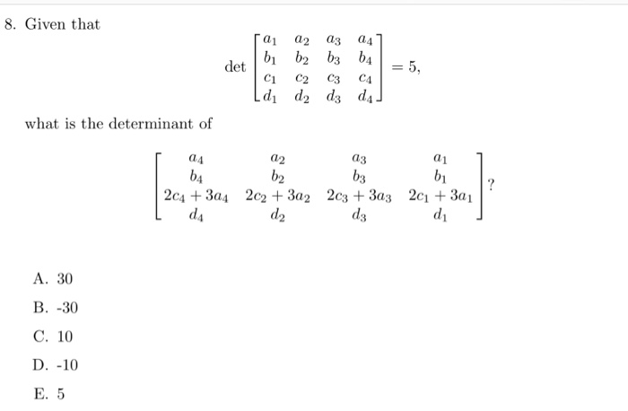 Solved 8. Given that 1 02 3 64 C1 C2C3 C4 what is the | Chegg.com