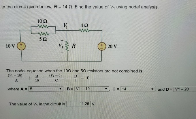 Solved In the circuit given below, R = 140. Find the value | Chegg.com