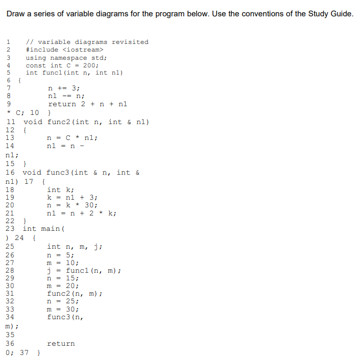 Solved Draw a series of variable diagrams for the program | Chegg.com