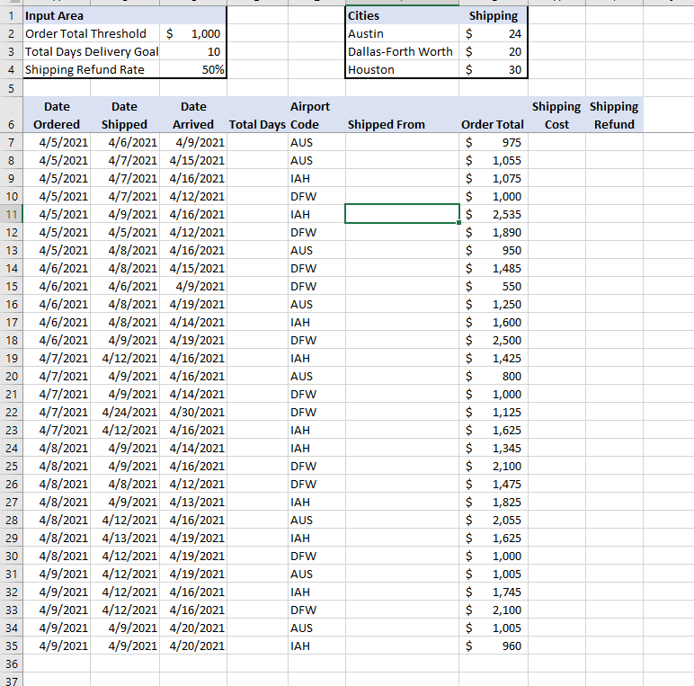 Exp19_Excel_Ch07_CapAssessment_Shipping Project | Chegg.com