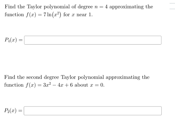 solved-find-the-taylor-polynomial-of-degree-n-4-chegg