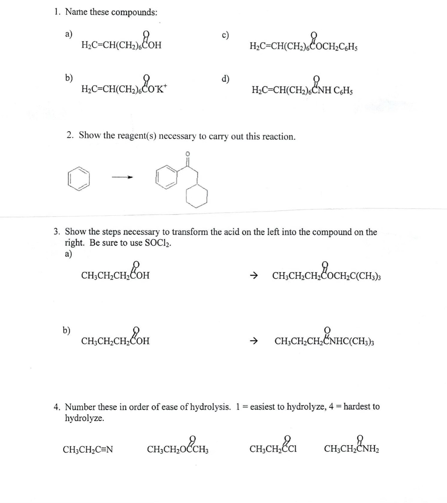 Solved 1. Name These Compounds: A) B) C) | Chegg.com