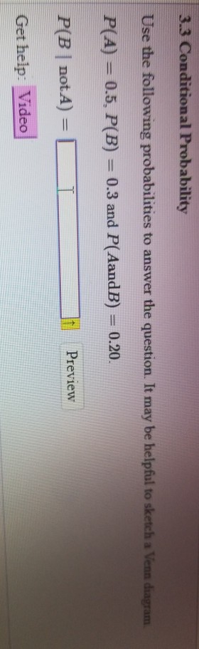 Solved 3.3 Conditional Probability Use The Following | Chegg.com