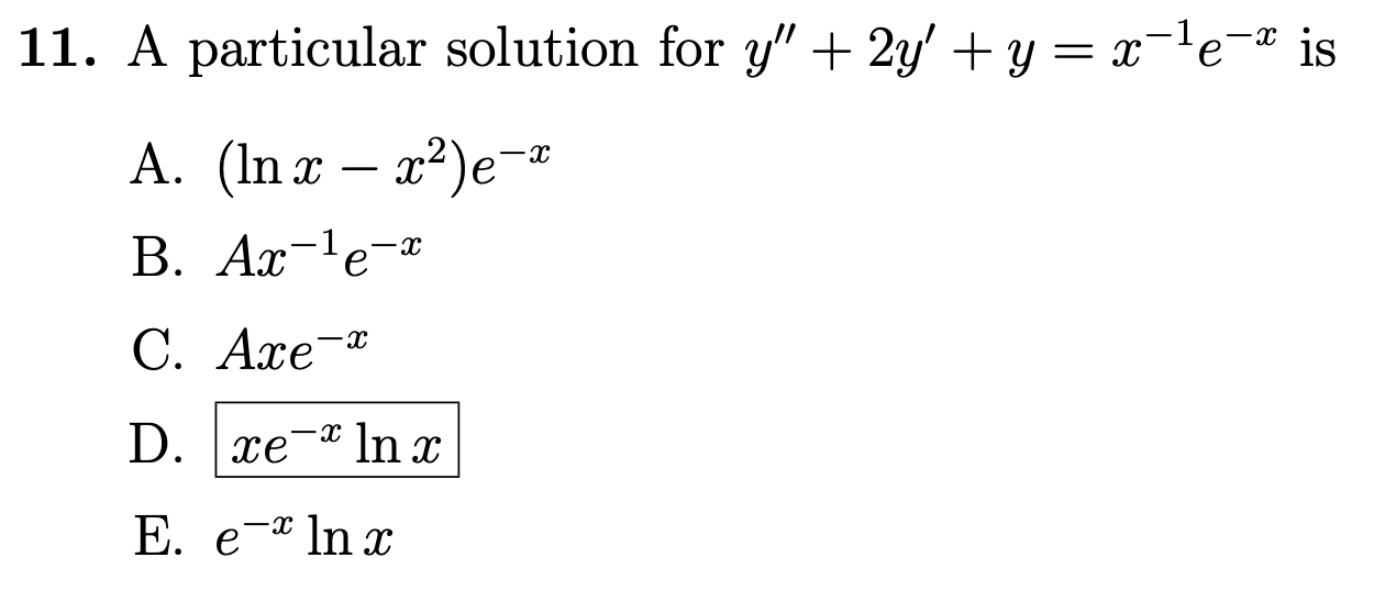 solved-11-a-particular-solution-for-y-2y-y-x-1e-x-is-a-chegg