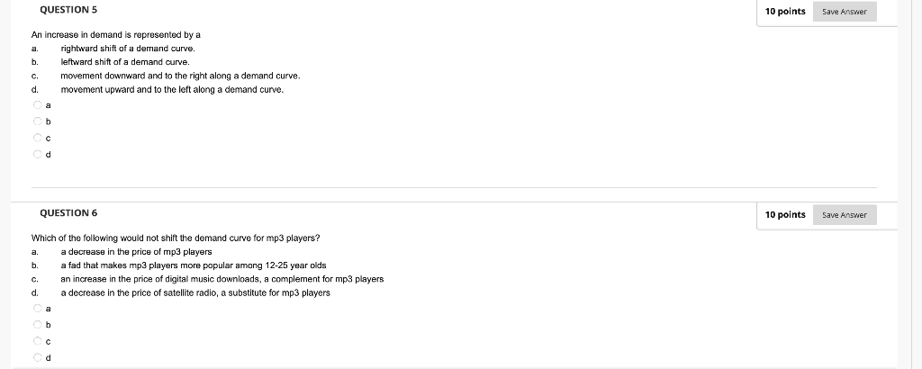 Solved QUESTION 1 10 points Save Answer a. If the demand for | Chegg.com