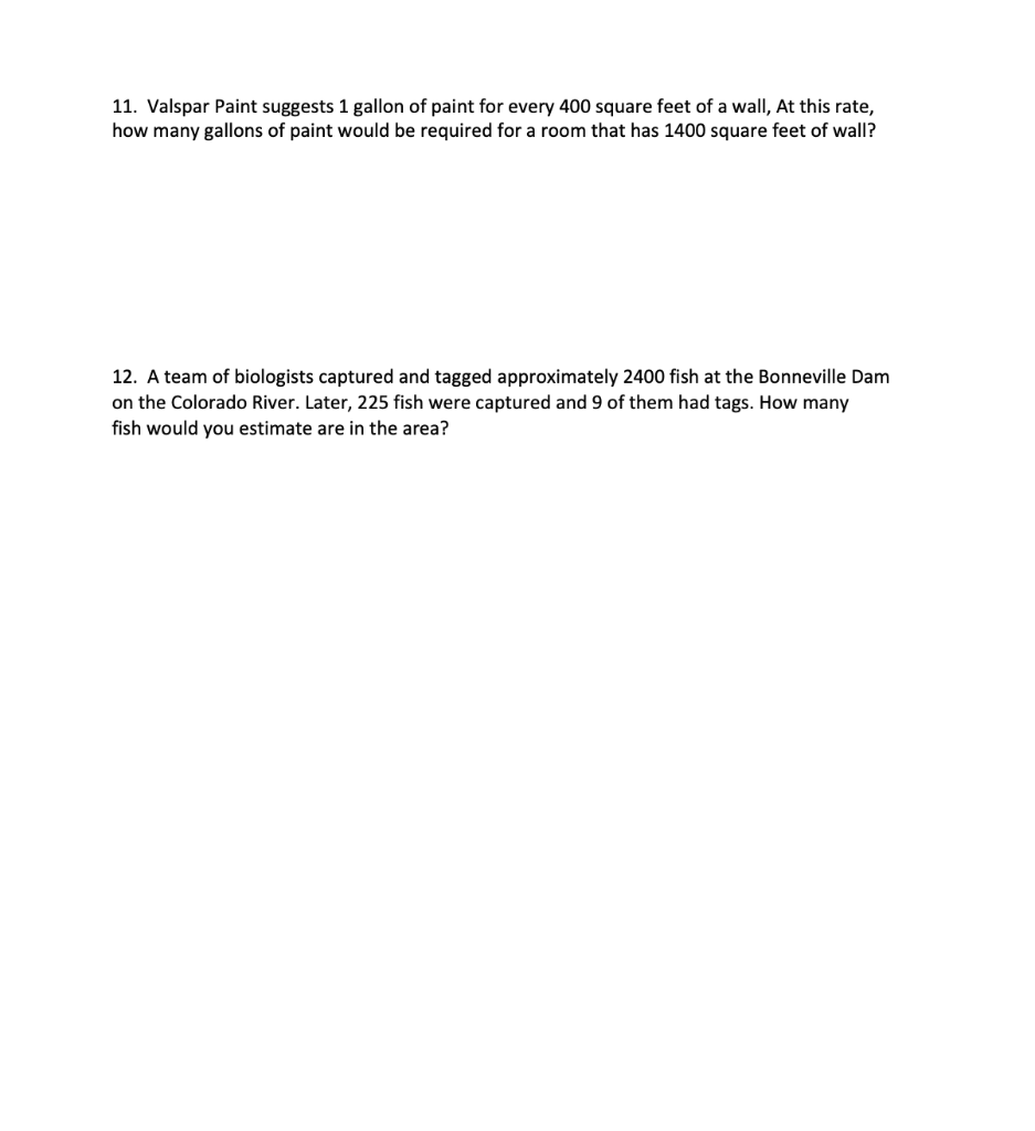 Solved 11. Valspar Paint suggests 1 gallon of paint for