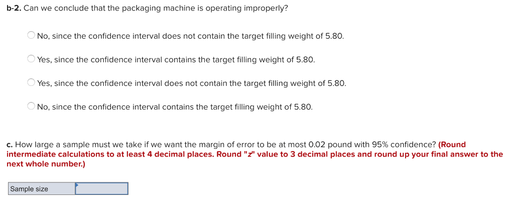 Solved A machine that is programmed to package 5.80 pounds | Chegg.com
