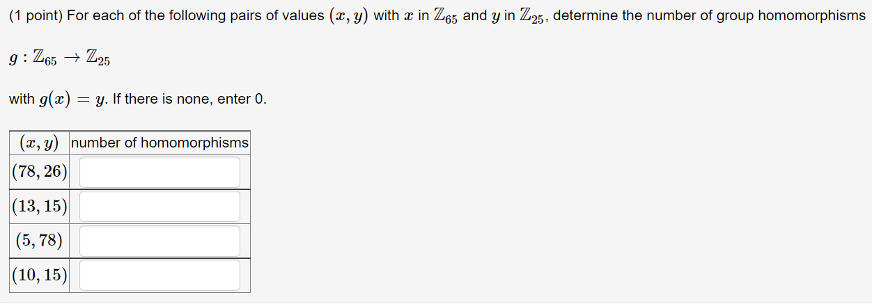 Solved 1 Point For Each Of The Following Pairs Of Values 5014