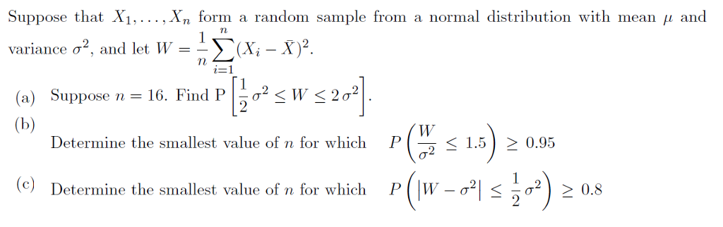 Solved Suppose that X1,... . Xn form a random sample from a | Chegg.com