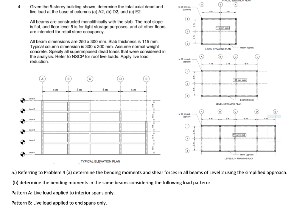 Solved 4 Given the 5-storey building shown, determine the | Chegg.com