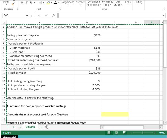 Solved ALL ANSWERS MUST BE IN EXCEL FORMULA FORMAT | Chegg.com