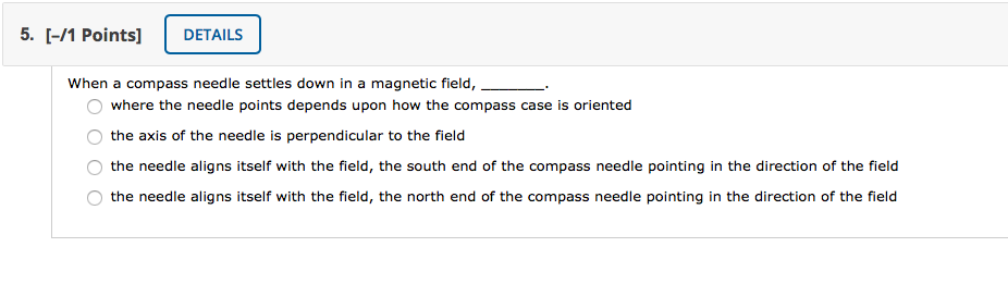 compass needle points