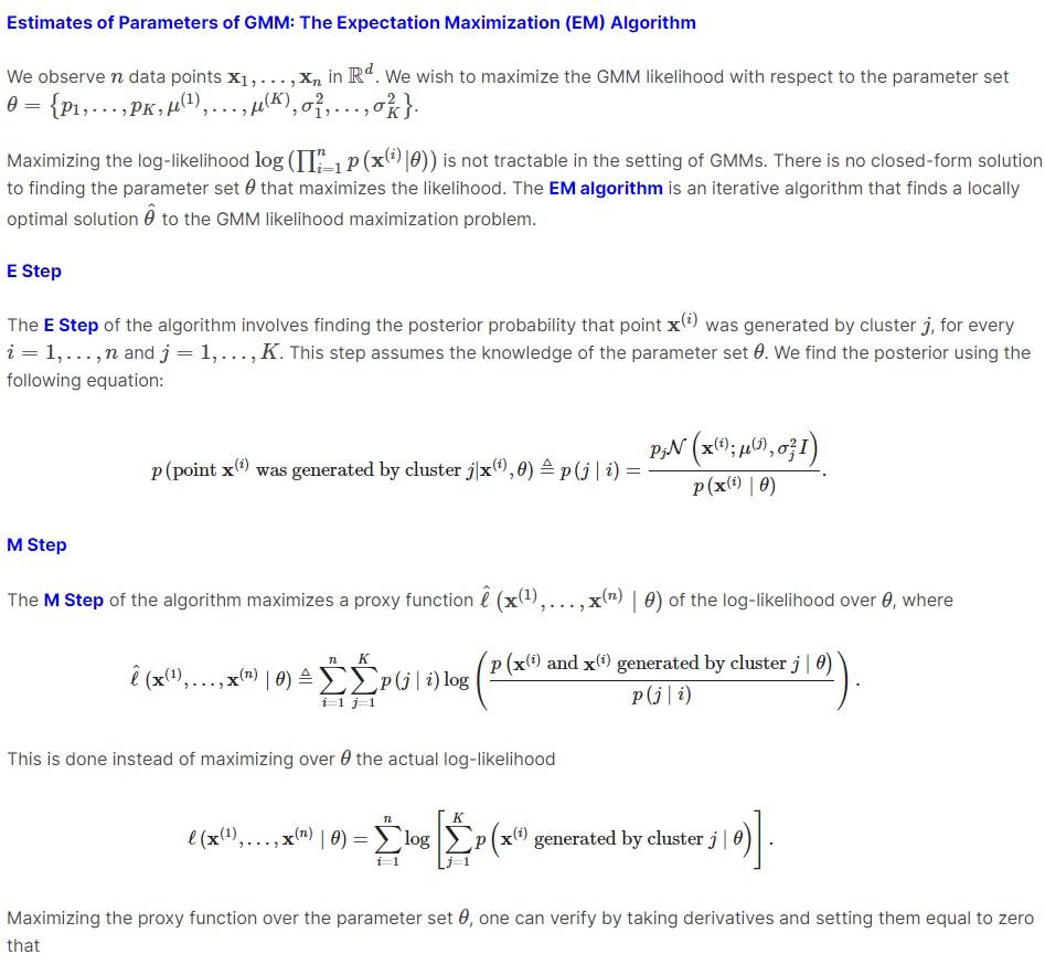 Estimates Of Parameters Of Gmm The Expectation Ma Chegg Com