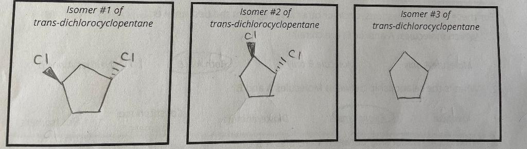 Solved Isomer \#3 of trans-dichlorocyclopentane | Chegg.com