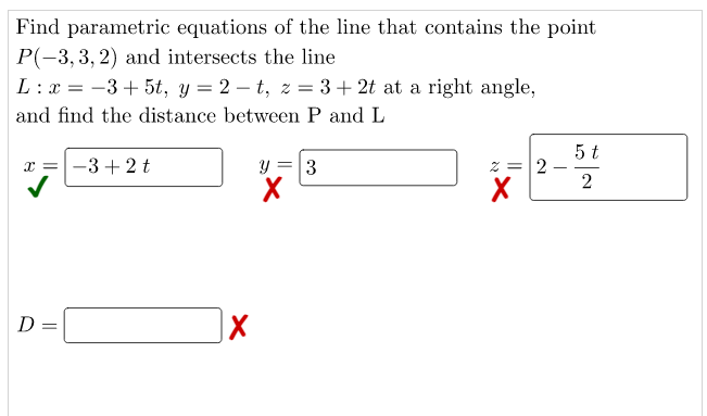 Solved Find Parametric Equations Of The Line That Contains | Chegg.com