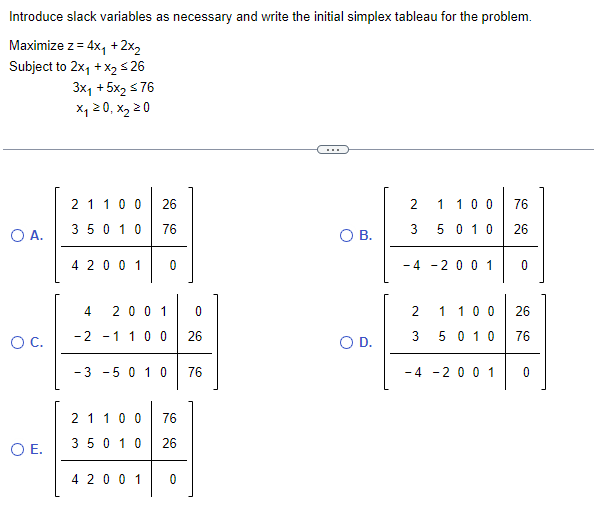 Solved Introduce slack variables as necessary and write the | Chegg.com