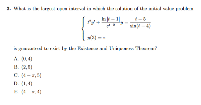 Open Interval Example Problem Solved 3. What is the largest open interval in which the | Chegg.com