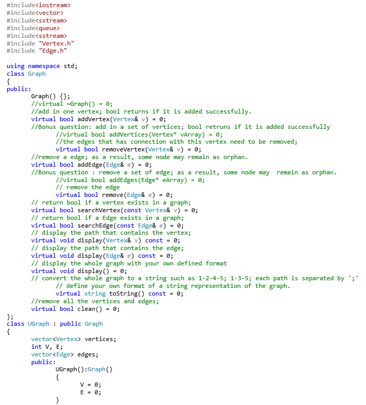 Solved Problem statement A Graph is formally define as | Chegg.com