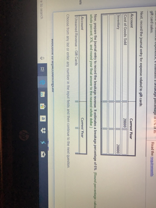 Solved d 45,800 of gift cards, purchasing inventory Mercury