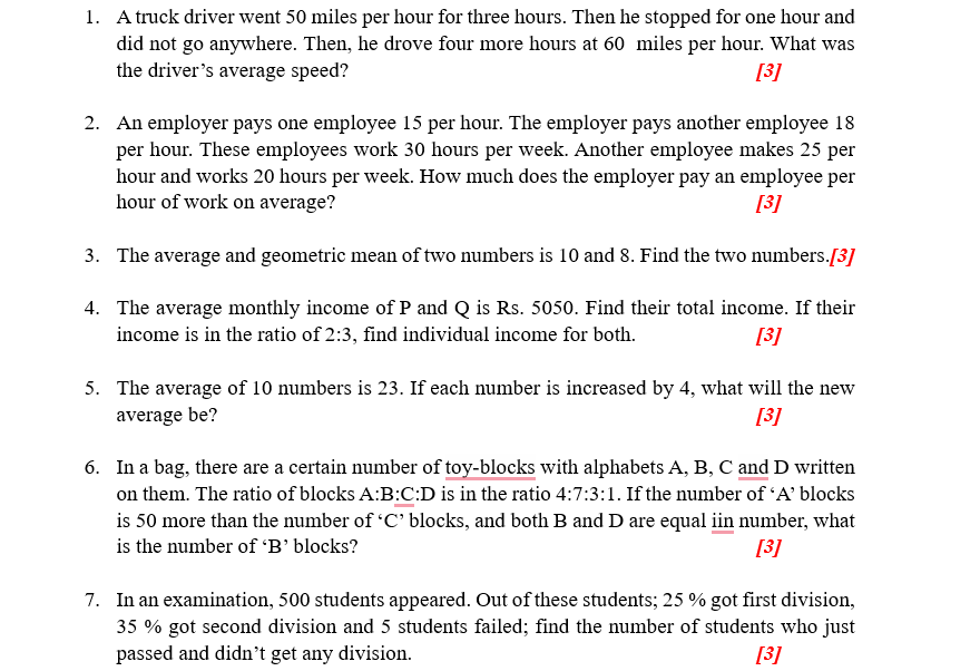 Solved 1. A truck driver went 50 miles per hour for three