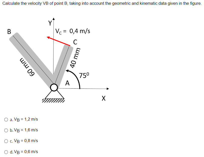 Solved Calculate The Velocity VB Of Point B, Taking Into | Chegg.com