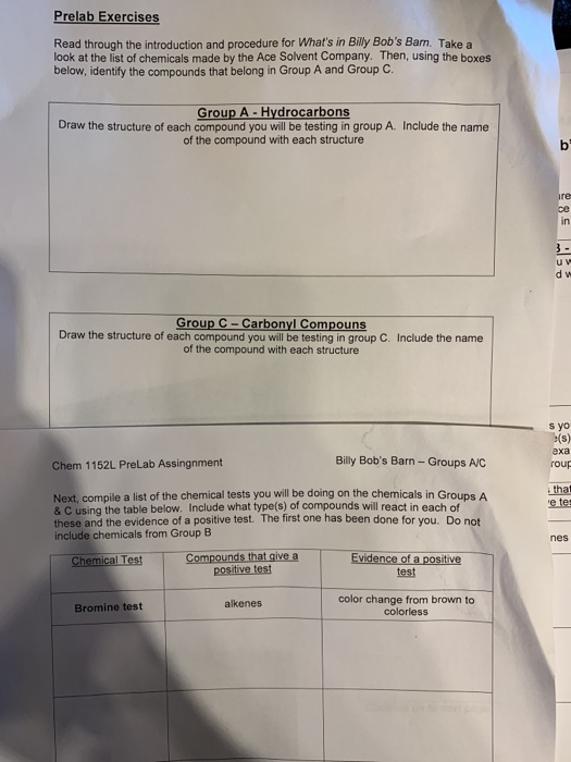 Prelab Exercises Read through the introduction and | Chegg.com