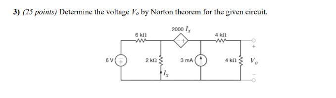 Solved Determine the voltage Vo by Norton theorem for the | Chegg.com