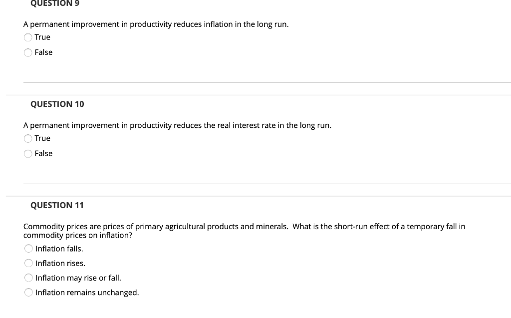 Solved QUESTIONS A permanent improvement in productivity | Chegg.com