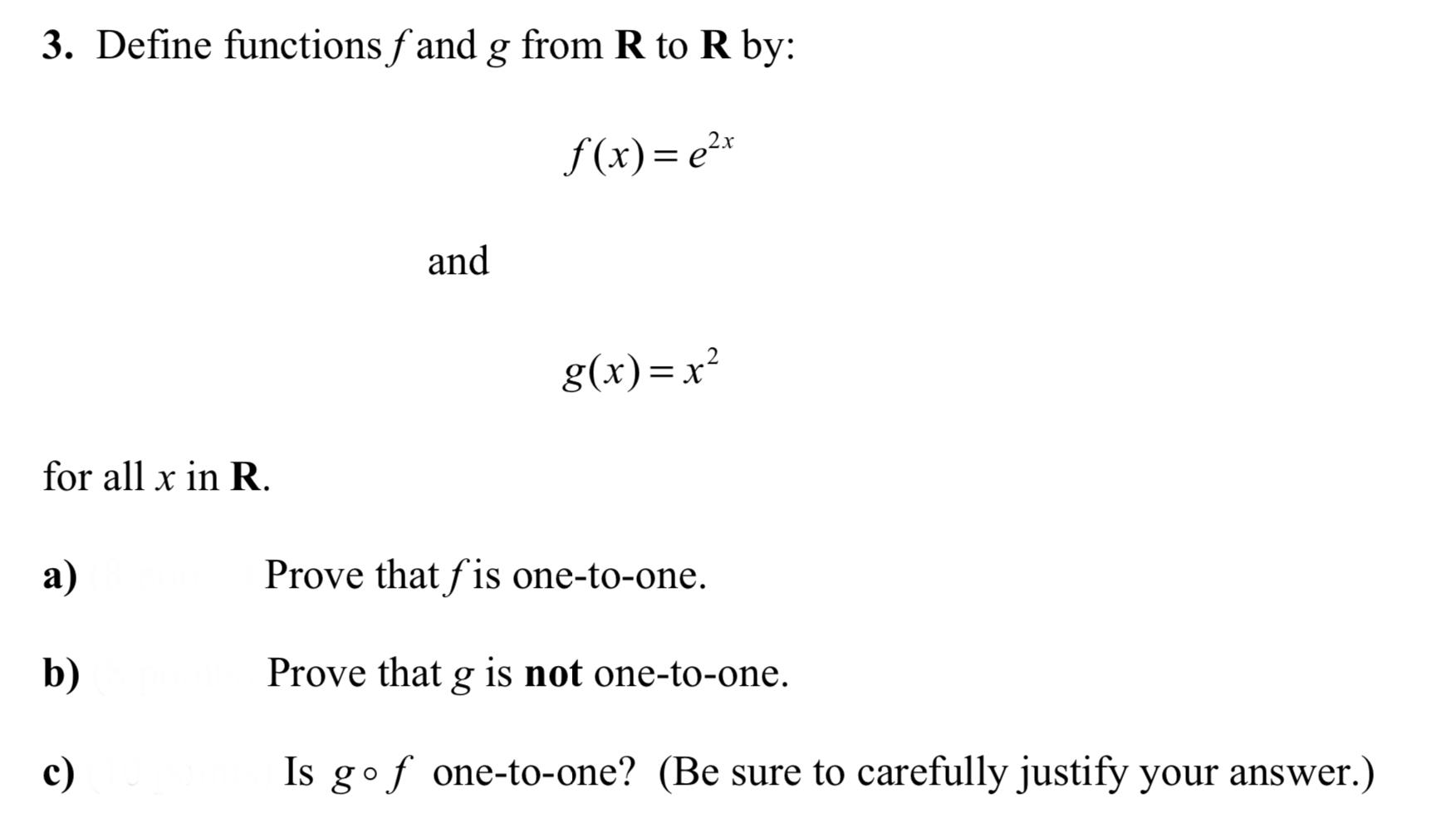 Solved 3 Define Functions F And G From R To R By F X Chegg Com