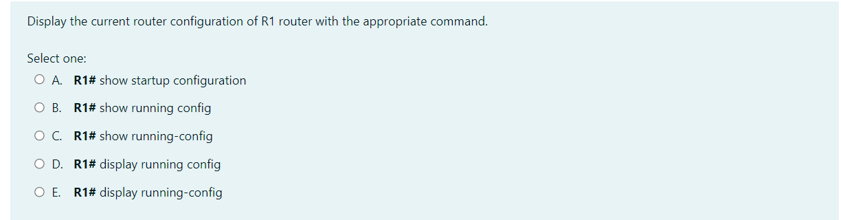 Solved Display the current router configuration of R1 router | Chegg.com