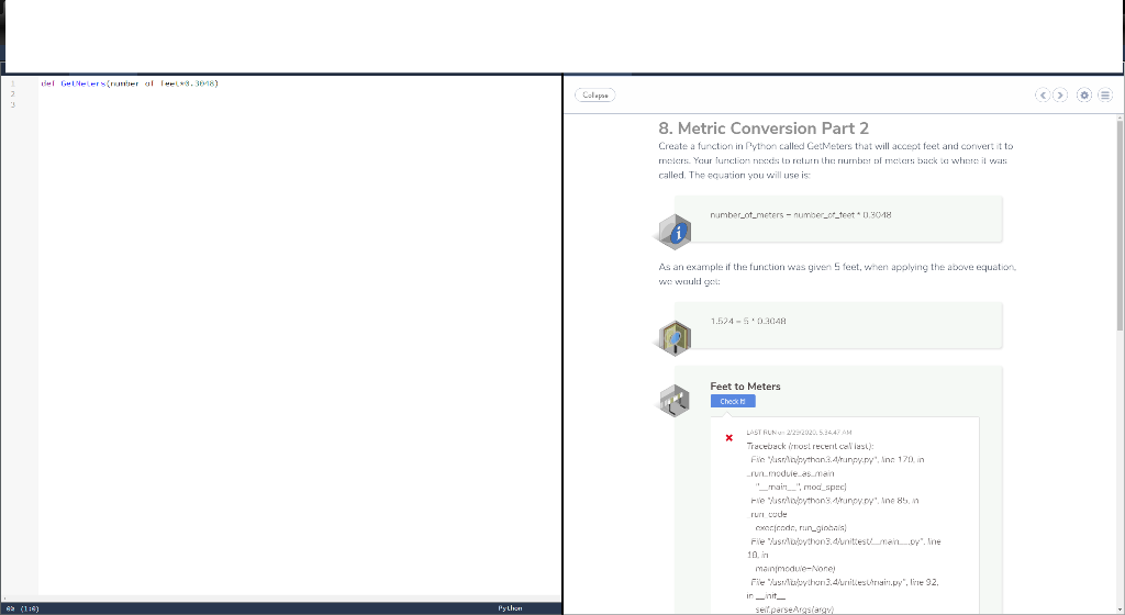 Solved 8. Metric Conversion Part 2 Create a function in | Chegg.com