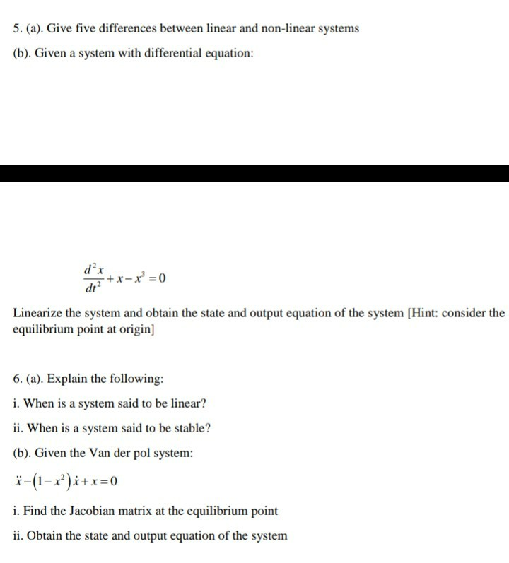 Solved 5. (a). Give five differences between linear and | Chegg.com