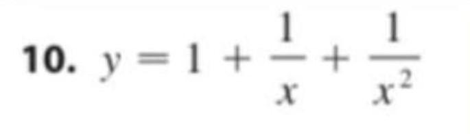 Solved 10. y = 1 + + X | Chegg.com