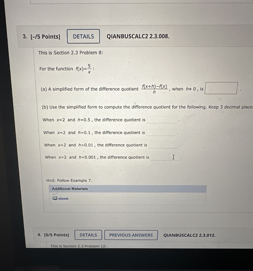 Solved This is Section 2.3 Problem 8: For the function | Chegg.com